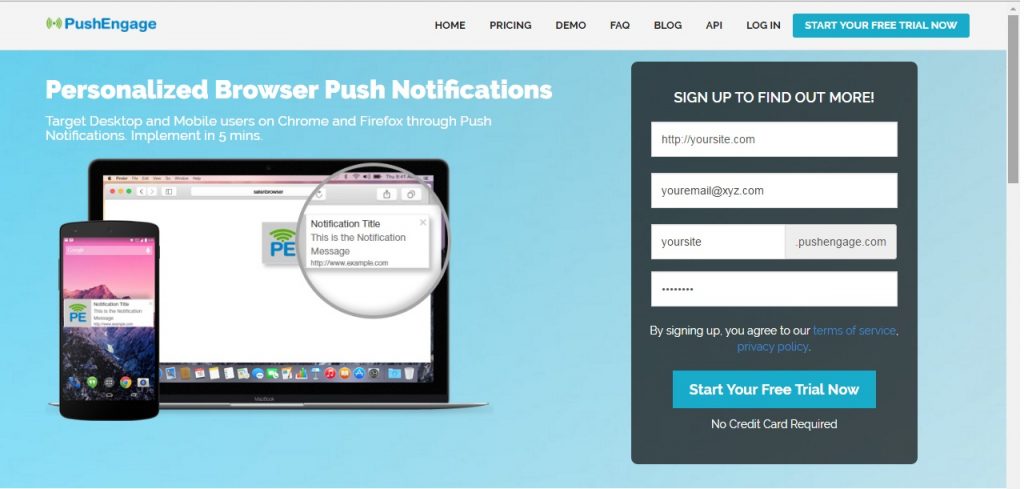 push notification for website