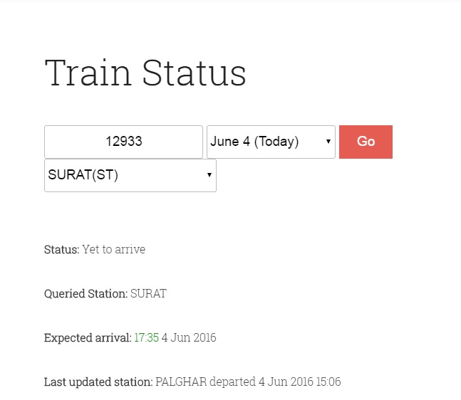 current train running status