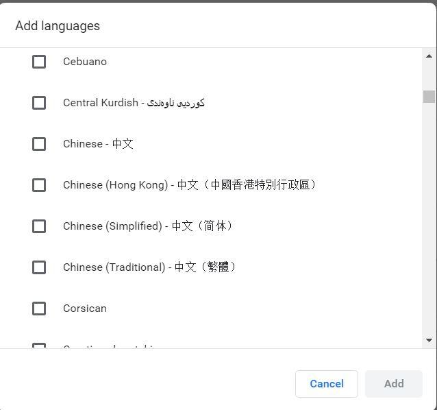 Change Google Chrome language
